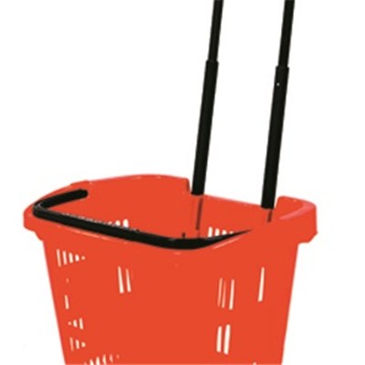 Plastic Rolling Shopping Basket