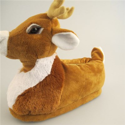 Stuffed Reindeer Soft Indoor Fluffy Animal Slippers