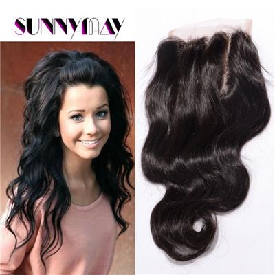 Sunnymay Hair Chinese Body Wave Lace Closure 3Part Body Wave Closure 5*5 Chinese Virgin Hair Lace Closure With Bleached Knots