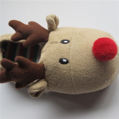 Reindeer Design Flip Slipper Plush Material