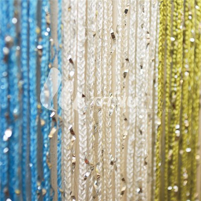 Multicolor Warp Knitting String Curtain With Silver Leather