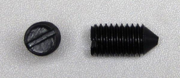 Slotted set screws with cone point.