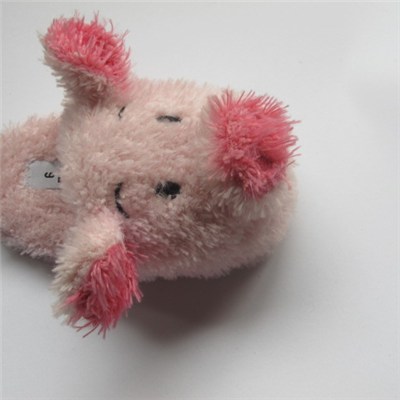 Kid's Lovely Cartoon Head Pink Pig Soft Plush Shoes