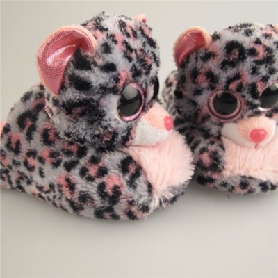 Funny And Plush Stuffed Leopard Chinese Slippers For Kids