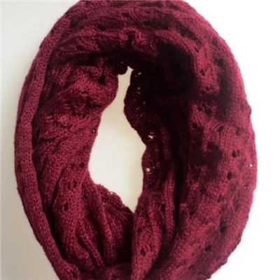 Latest design Acrylic solid color lady pointell knitted scarf manufacturers
