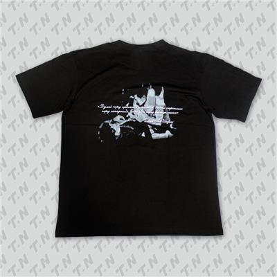 Black Cotton T-shirts with screen printing