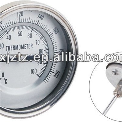 75mm Back All Stainless Steel Reset Bimetal Thermometer