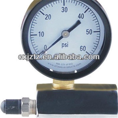 50mm Gas Pressure Meter Hex Body Type With Air Valve For Pipeline