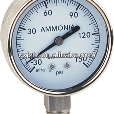 63mm All St.St. Bottom Ammonia Manometer In St.St. Bezel