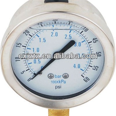 50mm 2.0 Bottom Silicone Oil Filled Pressure Gauge Bayonet Type
