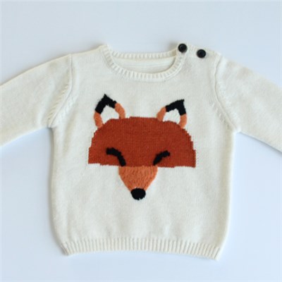 Kids Fox Pattern Pullover Sweater