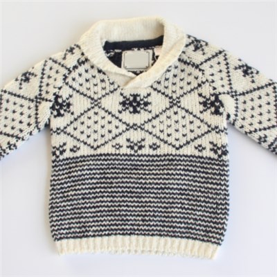 Shawl Collar Jacquard Pullover Sweater