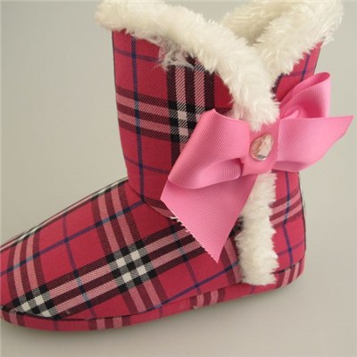 The Pretty Lightweight Plaids Cloth Ladies Boots