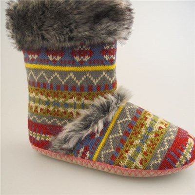 Cashmere Pom-pom Long Barrel Warm Women Snow Boots