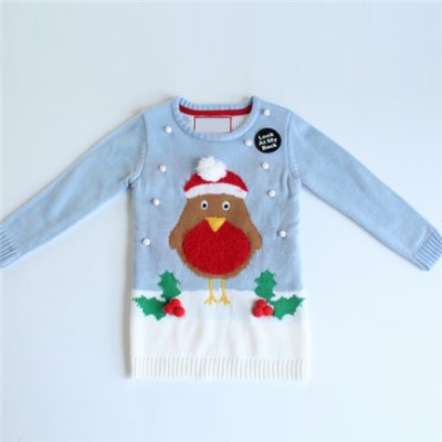 Kids Cute Chick Double Knit Pullover Sweaters