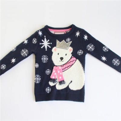 Children's Cute Bear Pattern Christmas Sweater