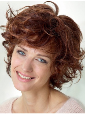 Auburn Curly 10 Discount Lace Front Wigs