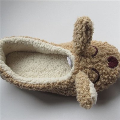 Soft Cotton Rabbit Woman Winter Flat Dance Shoes