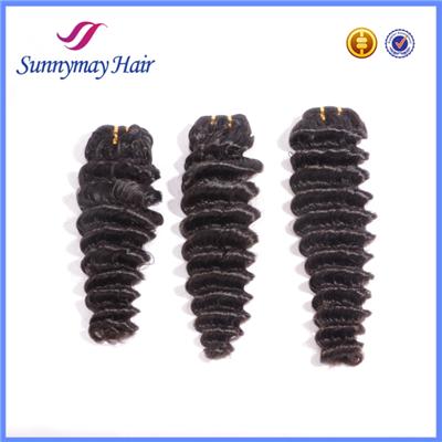 Qingdao Factory Price Wholesale Brazilian Virgin Human Hair Weave, Deep Wave Human Hair Weaving