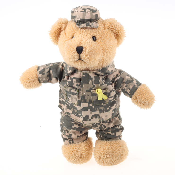 2016 hot selling plush teddy bear wear army uniform