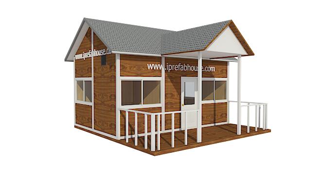 This small one layer custom pre-assembled light steel construction total area is 29.81 sq.m.(320.77 sq.ft.) with 2 rooms.It is used as a villa,cottage,bungalow,cabin,store,dwelling,office,garden studi