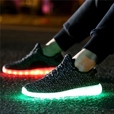 Unisex Men&Women USB Charging Light Flashing LED Shoes Direct Deal LED Lover Simulation Shoes