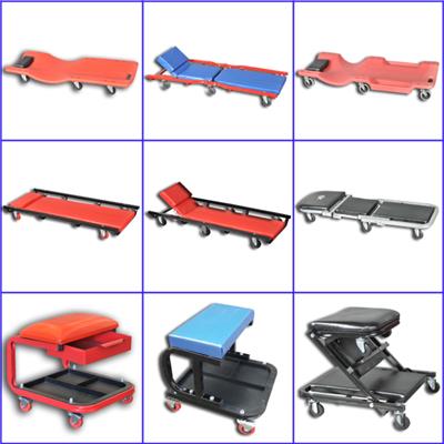 40'' Steel Frame Roller Seat Creeper 6 Rubber Casters