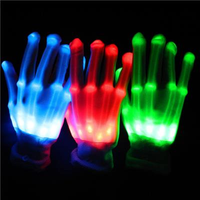 Direct Deal LED Gloves Christmas Gift LED Party Gloves Light Up Skeleton Hand Gloves