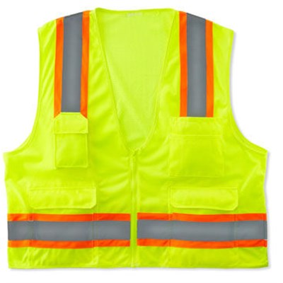 Hi Vis Safety Vest With Zipper And Pouch