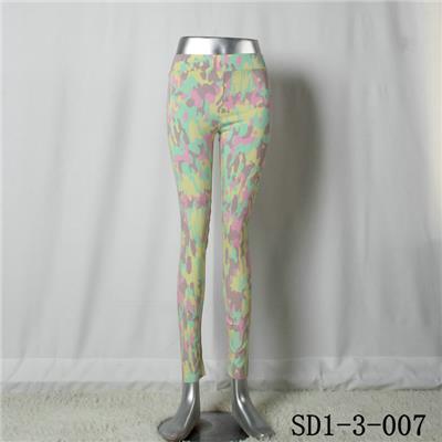 SD1-3-007 Women Fashion Sexy Woven Printing Of Tall Waist Skinny Leggings