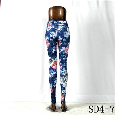 SD4-7 Fashion Sport High-waist Flower Yoga Leggings
