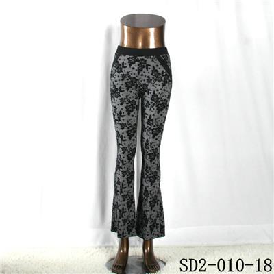 SD2-10-018 Fashion Popular Knit Jacquard High-waist Flower Leggings