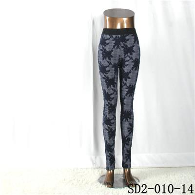 SD2-10-014 Fashion Popular Knit Jacquard High-waist Flower Skinny Leggings