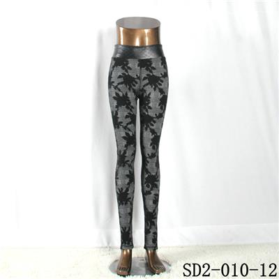 SD2-10-012 Fashion Popular Knit Jacquard High-waist Flower Slim Leggings