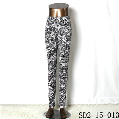 SD2-15-013 New Style Popular Knit Black&white Sun-flower Slim Leggings