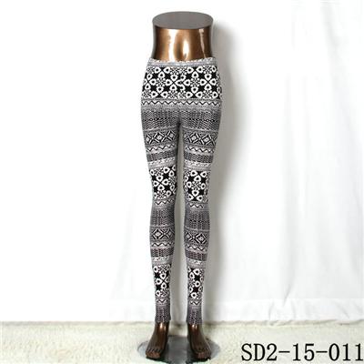 SD2-15-011 New Style Popular Knit Black And White Sun-flower Slim Leggings