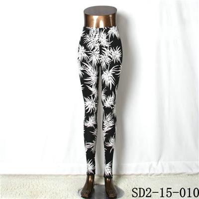 SD2-15-010 New Style Popular Knit Black And White Flower Slim Leggings