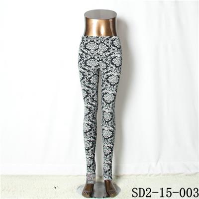 SD2-15-003 New Style Popular Knit Black And White Sun-flower Slim Leggings