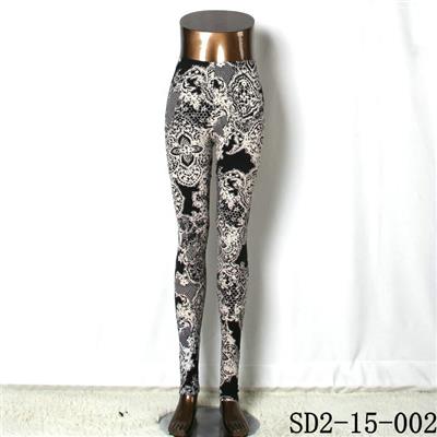 SD2-15-002 New Style Popular Knit Black And White Sun-flower Slim Leggings