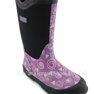 Women Neoprene Rubber Boots With Handles