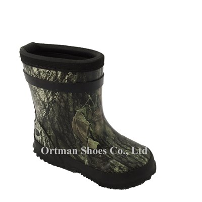 Camouflage Neoprene Rubber Rain Boots For Kids