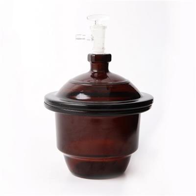 Amber Glass Vacuum Desiccator With Porcelain Plate