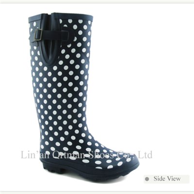 Rubber Rain Boots With Adjustable Gusset