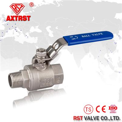2 Piece Stainless Steel Floating Male Thread Ball Valve 1000WOG
