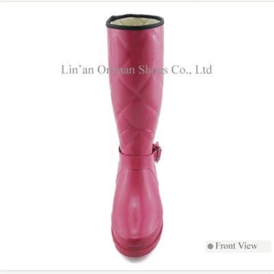 Winter Rubber Rain Boots With Fleece Warm Lining