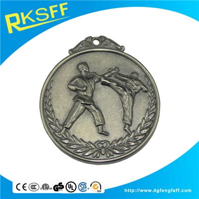 Zinc Alloy Taekwondo Silver Medals