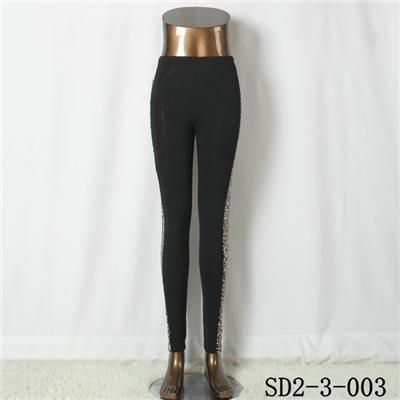 SD2-3-003 Cotton Slim Side-montage Leopard Print Fashion Leggings