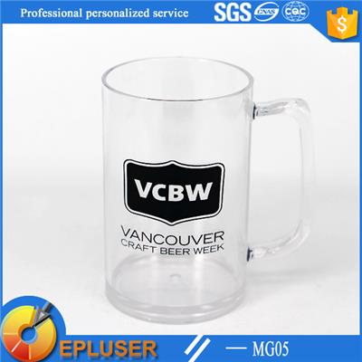 Plastic beer mug, made of plastic/food-contact safe/customized colors/designs/sizes are accepted 