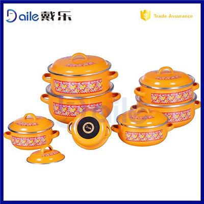 7pcs Manufactures Of Cookware Enameled/wholesale Cookware/colored Iron Cookware