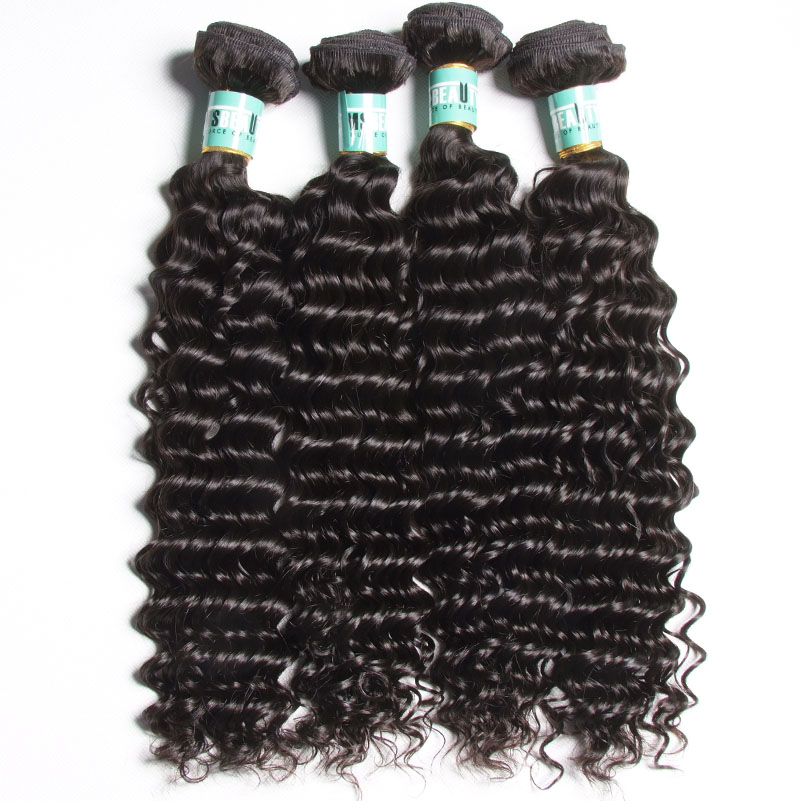 100% remy hair brazilian deep wave hair weave